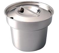 Vogue K081 Bain Marie - Olla y tapa de acero inoxidable de 7 pintas, color plateado