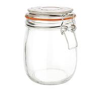 Vogue P491 - Tarro de conservación de cristal, 750 ml para almacenamiento de alimentos, con tapa de cierre con clip y junta de goma