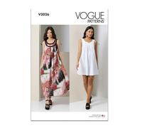 Vogue Paper Pattern V2026U5 - Vestido de mujer en dos longitudes U5 (16-18-20-22-24)