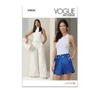 Vogue Paper Pattern V2034B5 - Pantalones cortos y pantalones para mujer B5 (8-10-12-14-16)