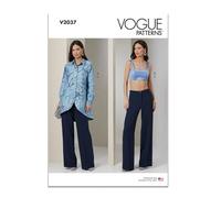 VOGUE Paper Pattern V2037Y5 - Camisa corta y pantalones para mujer, Y5 (18-20-22-24-26)