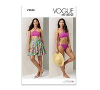 Vogue Paper Pattern V2038A - Patrón de bikini y pareo para mujer (XS-S-M-L-XL-XXL)