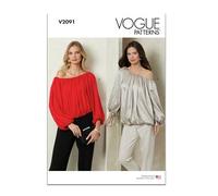 Vogue Paper Patterns V2091A - Patrones para camisetas de mujer con variaciones de longitud A (XS-S-M-L-XL-XXL)
