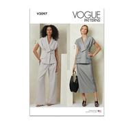 Vogue Paper Patterns V2097U5 - Patrones de papel para camisa, falda y pantalón de mujer U5 (16-18-20-22-24)