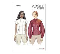 Vogue Patrones de costura V2134H5 para camisetas de mujer y Miss Petite con variaciones de manga H5 (6-8-10-12-14)