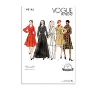 Vogue Patrones de costura V2145Y5 para abrigo y cinturón vintage para mujer Y5 (18-20-22-24-26)