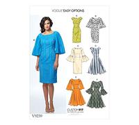 Vogue Patterns con Tela de Costura para Vestidos, Multicolor, tamaños 14 - 22