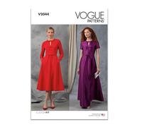 Vogue Patterns Paper Pattern V2044B5 - Vestido de mujer con mangas y variaciones de longitud B5 (8-10-12-14-16)