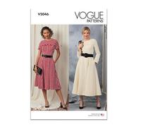 Vogue Patterns Paper Pattern V2046R5 - Vestido de mujer con mangas y variaciones de longitud R5 (14-16-18-20-22)