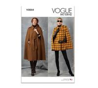 Vogue Patterns Paper Pattern V2054A - Patrón de capas y cinturón para mujer (XS-S-M-L-XL-XXL)