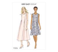 Vogue Patterns Peso Medio Lino de Costura para Vestidos, Multicolor, tamaños 6 - 14