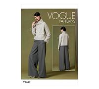 Vogue Patterns - V1642Y-Trajes y coordenadas para señoras; tops para mujer; pantalones, monos y pantalones cortos, color blanco