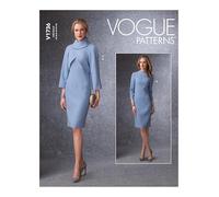 Vogue Patterns V1736A5 Misses Dress V1736A5-Patrones de Costura para Vestido de Mujer, Blanco, A5 (6-8-10-12-14)