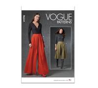 Vogue Patterns V1772A Falda y pantalón para mujer S-M-L-XL-XXL, color blanco