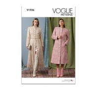 Vogue Patterns V1926Y5 Abrigo de señorita en dos longitudes con variaciones de cuello Y5 (18-20-22-24-26)