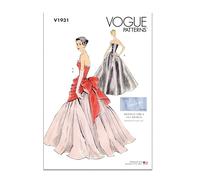 Vogue Patterns V1931B5 - Vestido vintage y sobrecorpiño para mujer con alforja B5 (8-10-12-14-16)