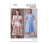 Vogue Patterns V1934Y5 Vestido de mujer en dos longitudes Y5 (18-20-22-24-26)