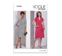 Vogue Patterns V1952F5 Caja de Patrones de Costura Para Vestidos Cruzados de Mujer, F5, tallas 16-18-20-22-24
