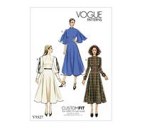 Vogue Patterns V9327A5 V9327, Moda, patrón de Costura, Plantilla, Papel/cartulina, Blanco, 6-8-10-12-14