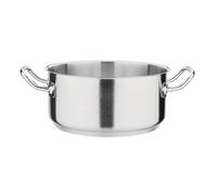 Vogue T149 - Cacerola de acero inoxidable, 24 cm, apta para todo tipo de cocinas incluida inducción, asas resistentes, vertido fácil