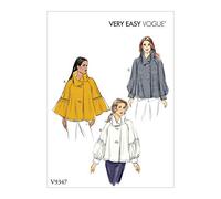 Vogue V9347, patrón de costura, plantilla, papel, blanco, XS-S-M
