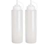 VOGUE W832-02 Squeeze botella de salsa (1 Litro), transparente (Paquete de 2)