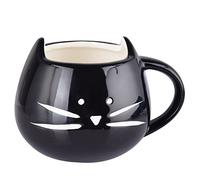 Voguecase® Blanco y Negro Taza Creativa Taza Mug Tazón Copas de Cerámica para Café, Leche, Agua, Jugo (Negro)