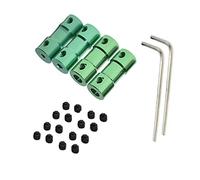 Vogueing Tool - Acoplador de eje de transmisión de 3 mm a 5 mm de óxido de aluminio rígido para motor paso a paso de rueda con llave y tornillo verde (paquete de 4)