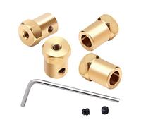 Vogueing Tool - Acoplador hexagonal de latón de 3,17 mm con llave hexagonal y tornillo (paquete de 4)