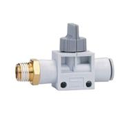 Vogueing Tool Conector neumático de plástico de rosca de 8 mm x 1/8 pulgadas, válvula de control de flujo de aire de 2 vías, rosca macho neumática, accesorios de empuje