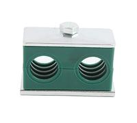 Vogueing Tool HA5608M - Abrazaderas de tubo de plástico de 16 mm de diámetro exterior estándar doble/doble, abrazadera de tubería hidráulica para fijación de tuberías (paquete de 2)