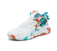 Voguerra Zapatillas de Baloncesto Altas for Hombre con Puntera Redonda Cuero y Suela Gruesa Cordones Botas Deportivas(Blue,48 EU)