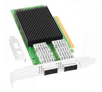 Vogzone Tarjeta de red NIC PCIE4.0x16 de 100 GB para puertos Broadcom BCM957508, 25GbE/40GbE/50GbE/100GbE Dual QSFP56, con chip Broadcom BCM57508, adaptador Ethernet de 100GbE compatible con Windows