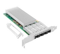 Vogzone Tarjeta de Red PCI-E Nic de 25 GB para Intel E810-XXVDA4, Puertos SFP28 cuádruple de 1GbE/10GbE/25GbE, con Chip Intel E810 CAM1, Adaptador Ethernet PCI Express 4.0 X16 de 25GbE Compatible con