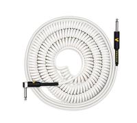 VOHALO Cable de instrumento de guitarra Cable de instrumento en espiral de 11M para bajo de guitarra 1/4 de ángulo recto a recto blanco
