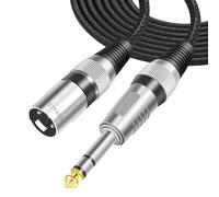 VOHALO XLR macho a 6,3 mm TRS macho Cable de micrófono estéreo Cable de conexión de señal balanceada Negro (3M)