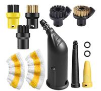 VOHESEA 12 unidades de accesorios de limpieza a vapor para Kärcher SC1/SC2/SC3/SC4/SC5, juego de cepillos de limpieza a vapor, boquilla alargada, boquilla curvada, cepillo redondo, boquilla de mano