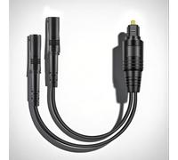 VOHESEA Digital Optical - Cable adaptador de 1 en 2 salidas, divisor de audio óptico de fibra digital, 1 conector de entrada, 2 tomas de salida para cine en casa, reproductor de DVD, TV, 1 macho a 2