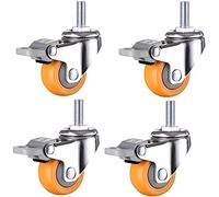 VOHJIXJYW Muebleros con Freno, rotación de 360 Grados, Rueda Dentada roscada M8/M10, para Silla de Oficina, tornillos/freno/38 mm