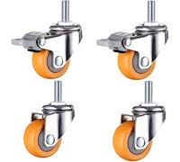 VOHJIXJYW Muebleros con Freno, rotación de 360 Grados, Rueda roscada M8/M10, para Silla de Oficina, Tornillos/Universal + freno/38 mm