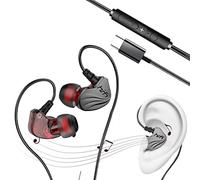 Voiakiu Auriculares - Auriculares con Cable con micrófono | Auricular Tipo C con micrófono Volumen Bajo Estéreo Cancelación Ruido