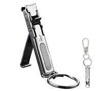 Voiakiu Cortaúñas plegables para uñas gruesas, cortaúñas inoxidable para uñas gruesas | Mini Travel Portable Folding WiJaw Cutter con lima, uñas curvada para uñas