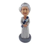Voiakiu Queen Elizabeth, Queen Elizabeth Doll Jubilee 2022 Toy, Queen Isabel II Figurine Bobbling Nodding Head acción