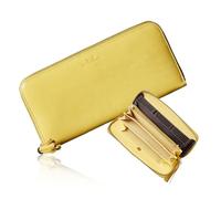 VOICE Cartera larga tipo Align hecha por MASINI en Italia de piel de vacuno ART.SPICE Hermosa piel de cocodrilo con delicada purpurina para mujer, elegante y fácil de usar, funda vertical para