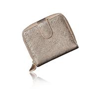 VOICE Cartera larga tipo Align hecha por NEW LIFE in Italy de piel de vacuno. Elegante y fácil de usar, funda vertical para tarjetas en caja de regalo, Oro rosado, Minimalista