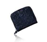 VOICE Cartera larga tipo Align hecha por NEW LIFE in Italy de piel vacuna. Elegante y fácil de usar, funda vertical para tarjetas en caja de regalo, marino, Minimalista