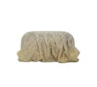 VOICE CHOO Shinny - Bolso con diamantes de imitación fruncidos para mujer, diseño degradado, diseño de corazones de amor, bolsa de noche, moda para fiesta, Gold, Talla única