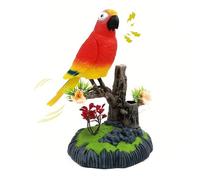 Voice-Controlled Interactive Parrot Toy, Electric Chirping Fun Electronic Pet, Suitable for Home Office Decoration(E)