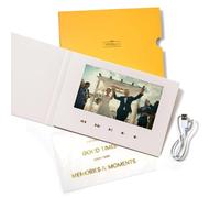 Voicegift Libro de vídeo HD programable - Tarjeta de felicitación incluida Grabadora de Audio y vídeo para Boda, Compromiso, Navidad, Aniversario, cumpleaños con Memoria de 8 GB