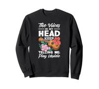 Voices In My Head Telling Me Play Ukelele Tropical Flower Sudadera